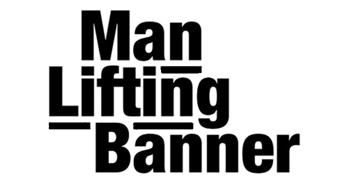 Man Lifting Banner